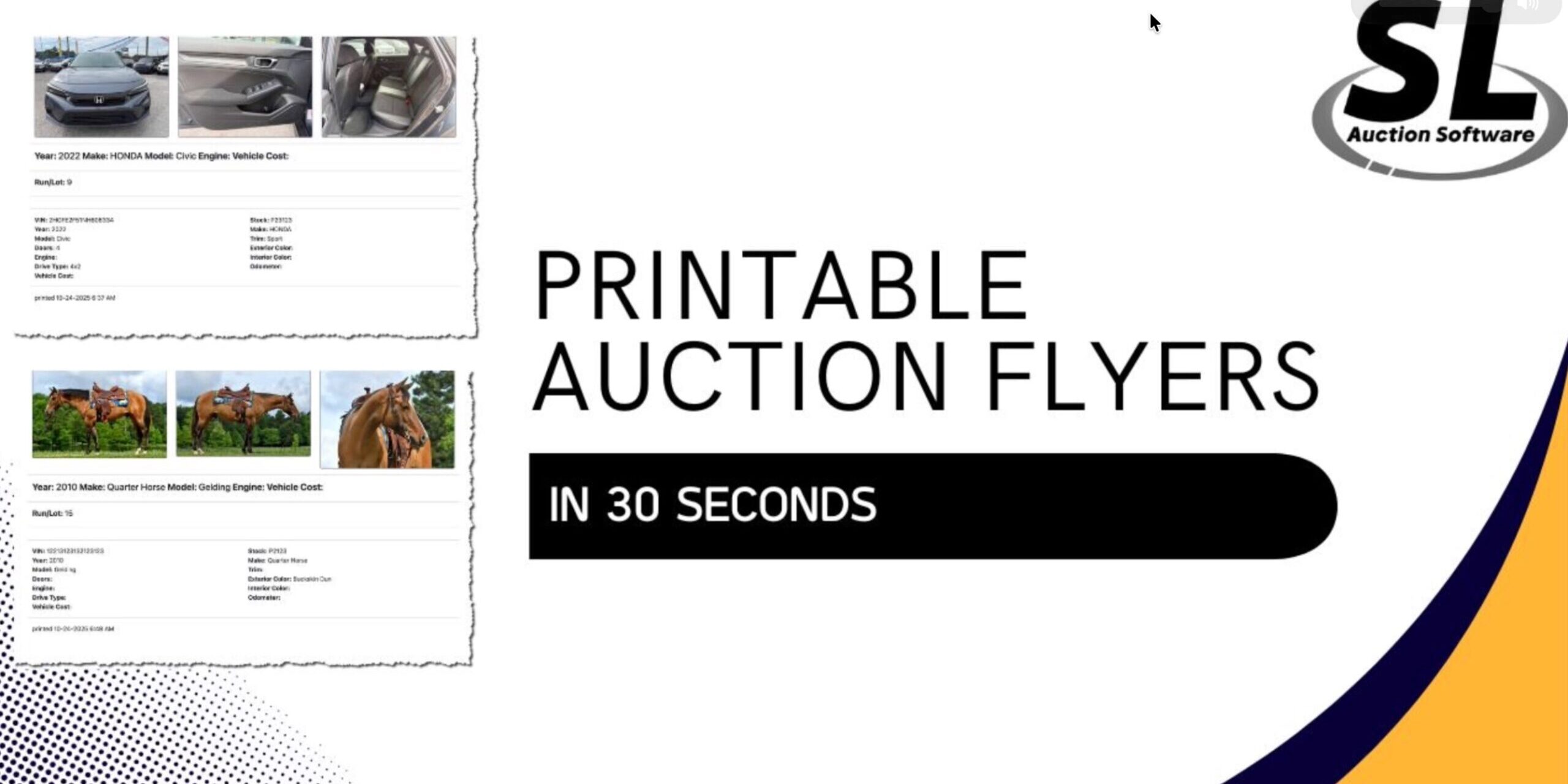 printing auction sheets and window stickers Printing window stickers and auction sheets