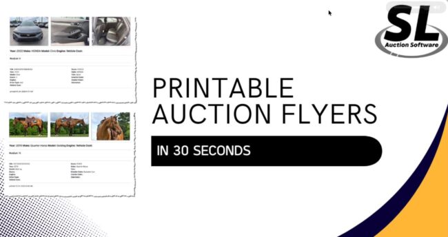 Printing window stickers and auction sheets