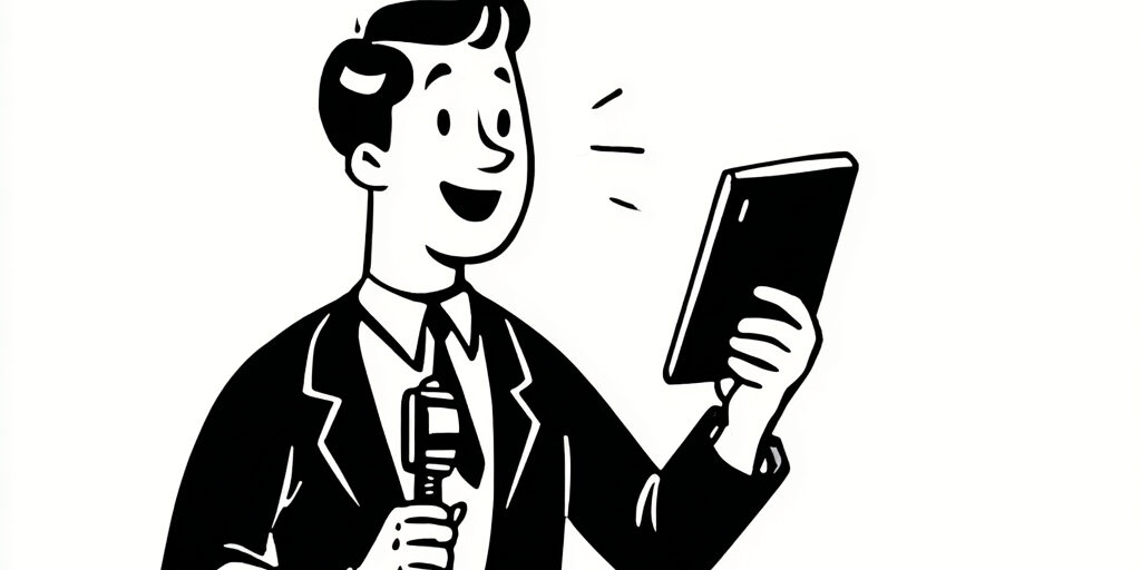 Autioneer holding an Ipad using selling lane auction software An auctioneer holding an iPad using Selling Lane's inexpensive Auction Software