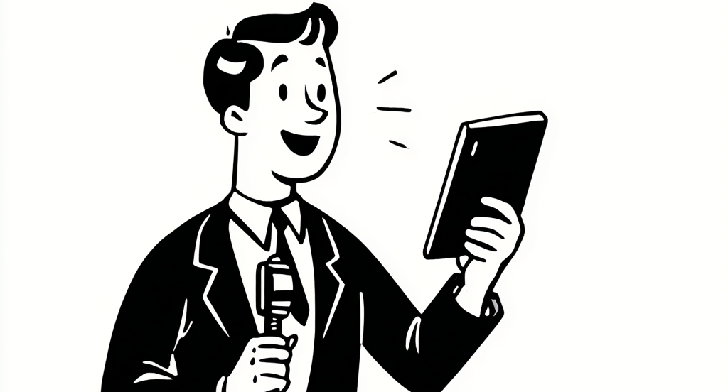 An auctioneer holding an iPad using Selling Lane's inexpensive Auction Software