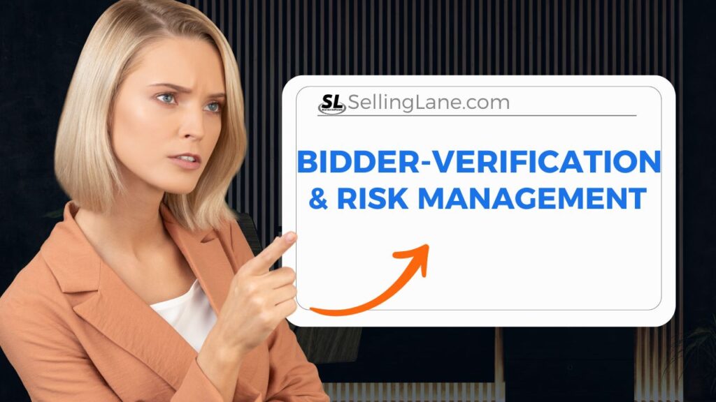 Manual bidder verification screen in Selling Lane auction software.