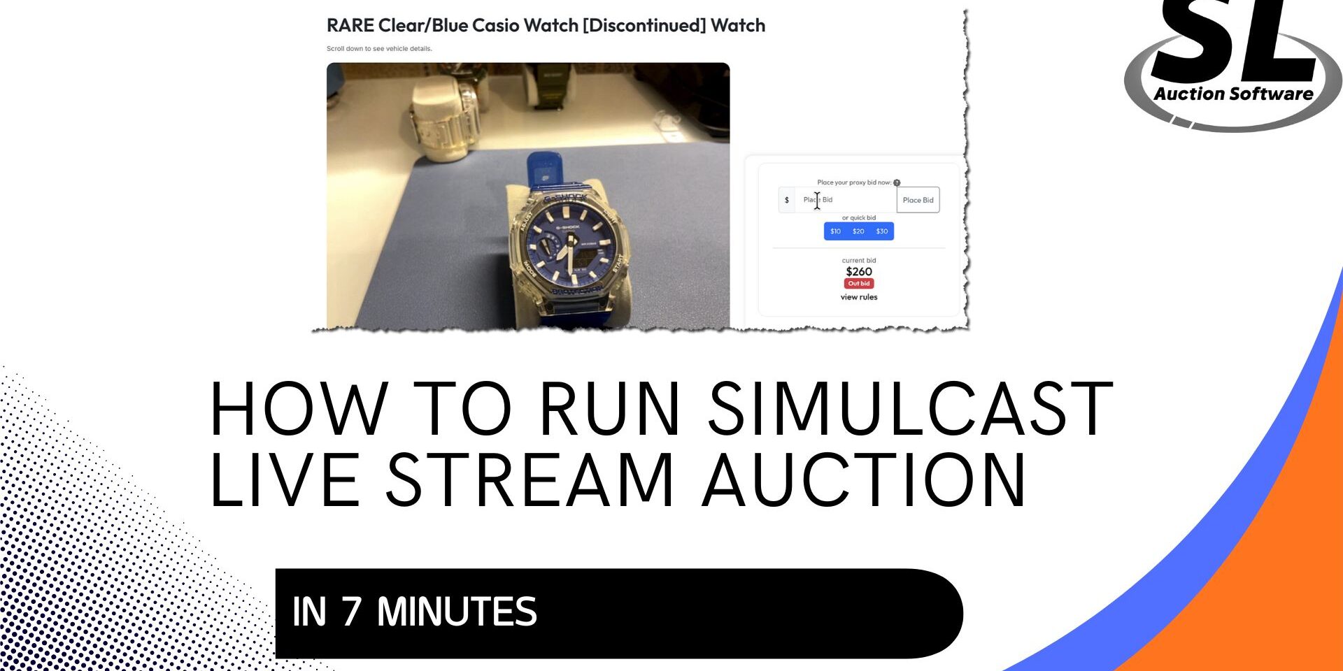Live Stream Simulcast Auction Software Simulcast Live Stream with Selling Lane Auction Software