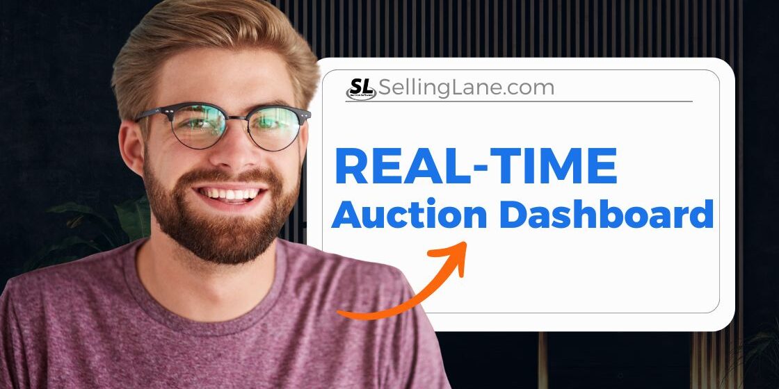 Selling Lane Real-Time Auction Dashboard Selling Lane Auction Software real-time auction Dashboard showing live bidder stats and revenue.