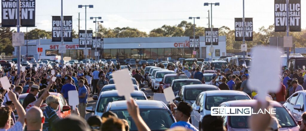 Public auto auction event marketing