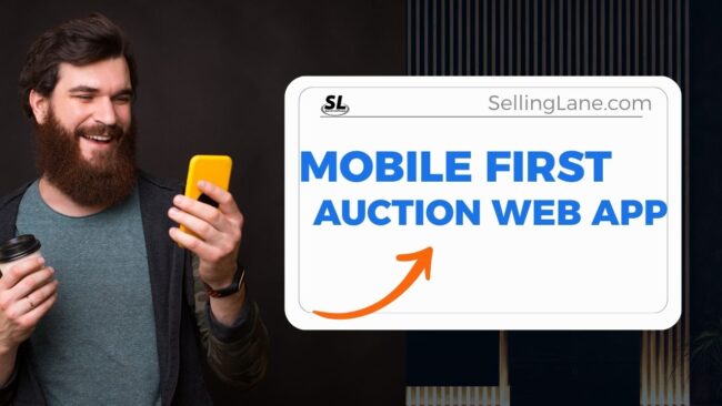 Man holding a phone while bidding at an auction